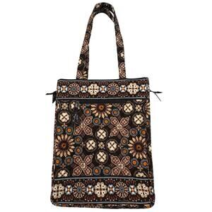 Vera Bradley Laptop Quilted Travel Bag Canyon Floral Brown Retired